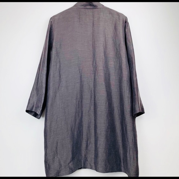 EILEEN FISHER Silk & Linen open front Jacket - Picture 3 of 7